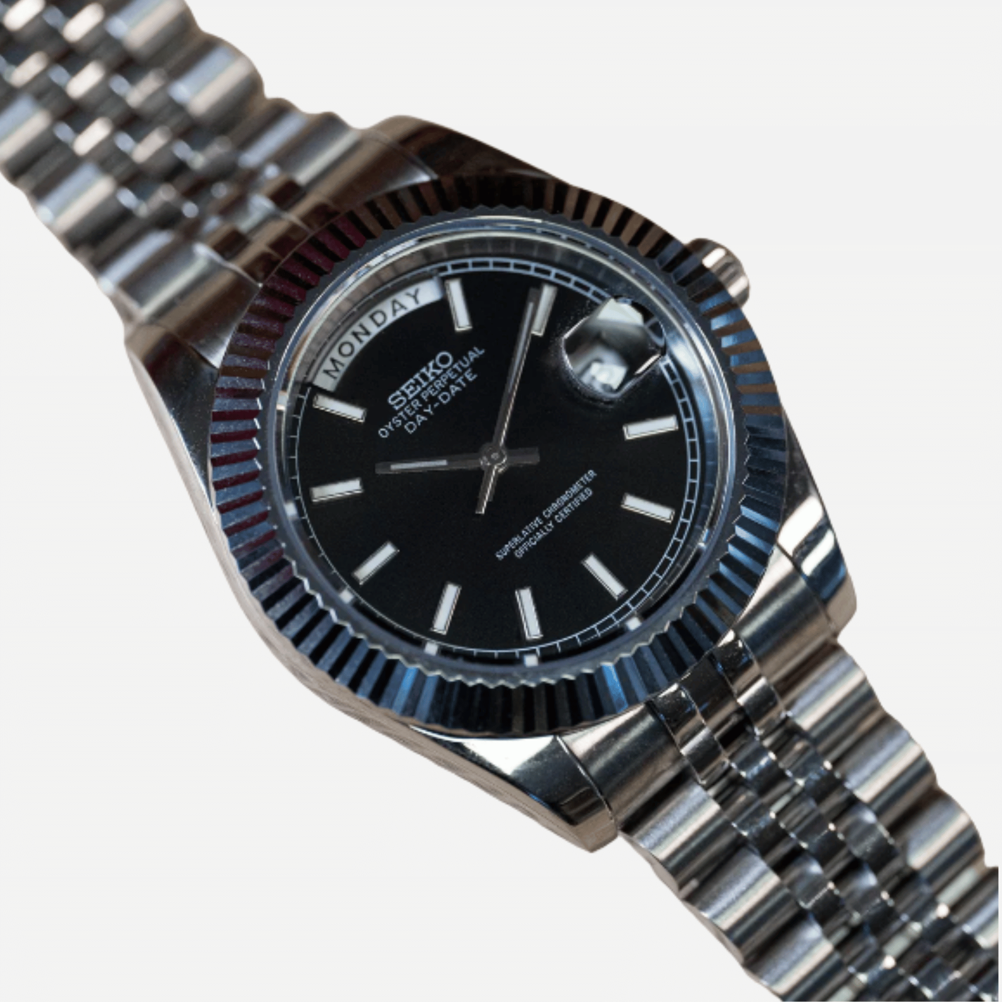 SEIKO MOD DAYDATE | BLACK SILVER