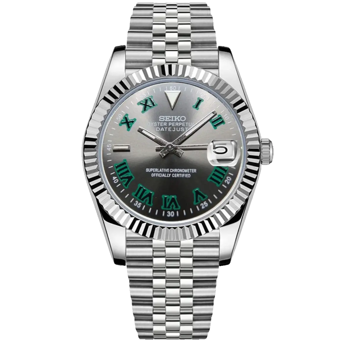 SEIKO MOD DATEJUST | WIMBLEDON GREEN GREY