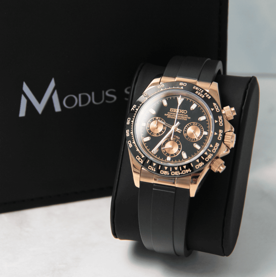 SEIKO MOD DAYTONA | VK63 OYSTERFLEX ROSE GOLD