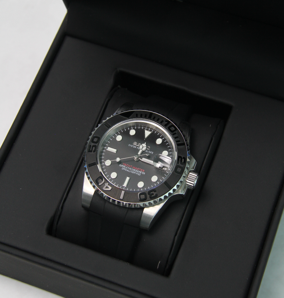 SEIKO MOD YACHTMASTER | BLACK SILVER