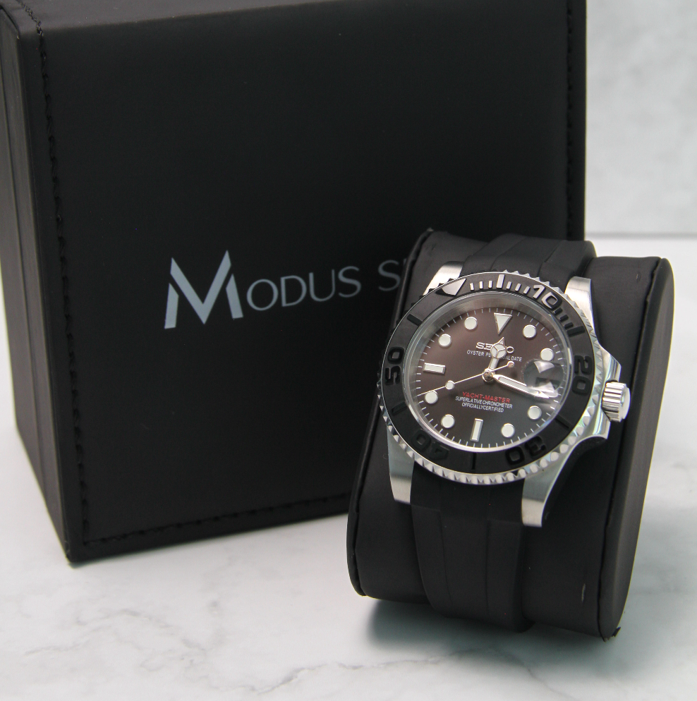 SEIKO MOD YACHTMASTER | BLACK SILVER