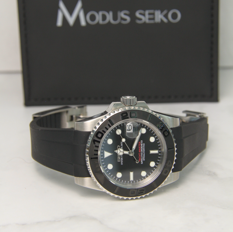 SEIKO MOD YACHTMASTER | BLACK SILVER