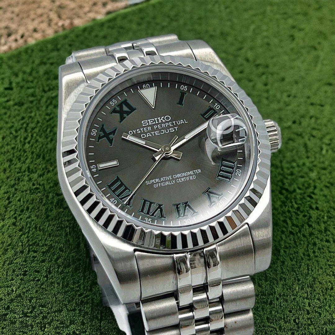 SEIKO MOD DATEJUST | WIMBLEDON GREEN GREY