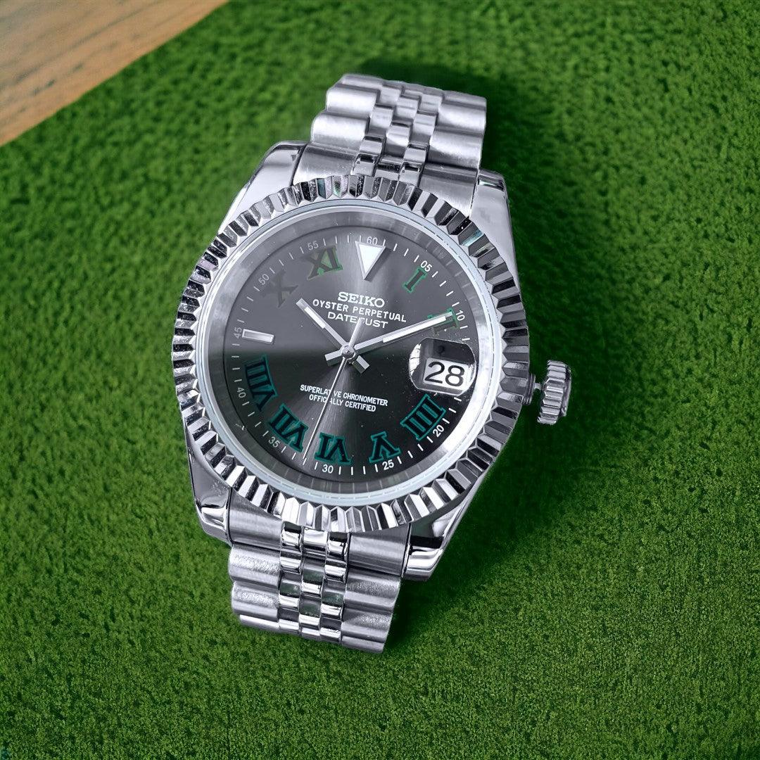 SEIKO MOD DATEJUST | WIMBLEDON GREEN GREY