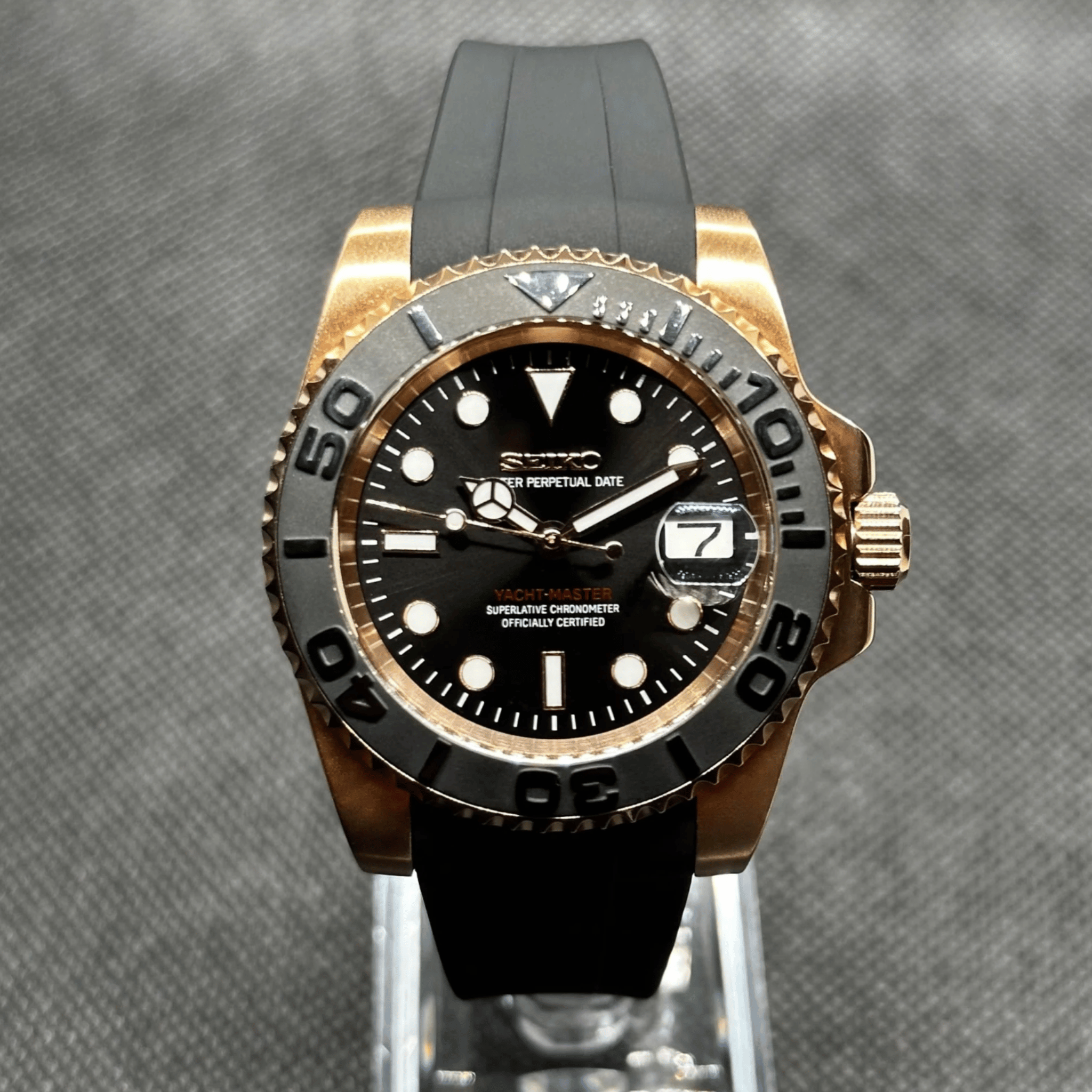 SEIKO MOD YACHTMASTER | ROSE GOLD BLACK