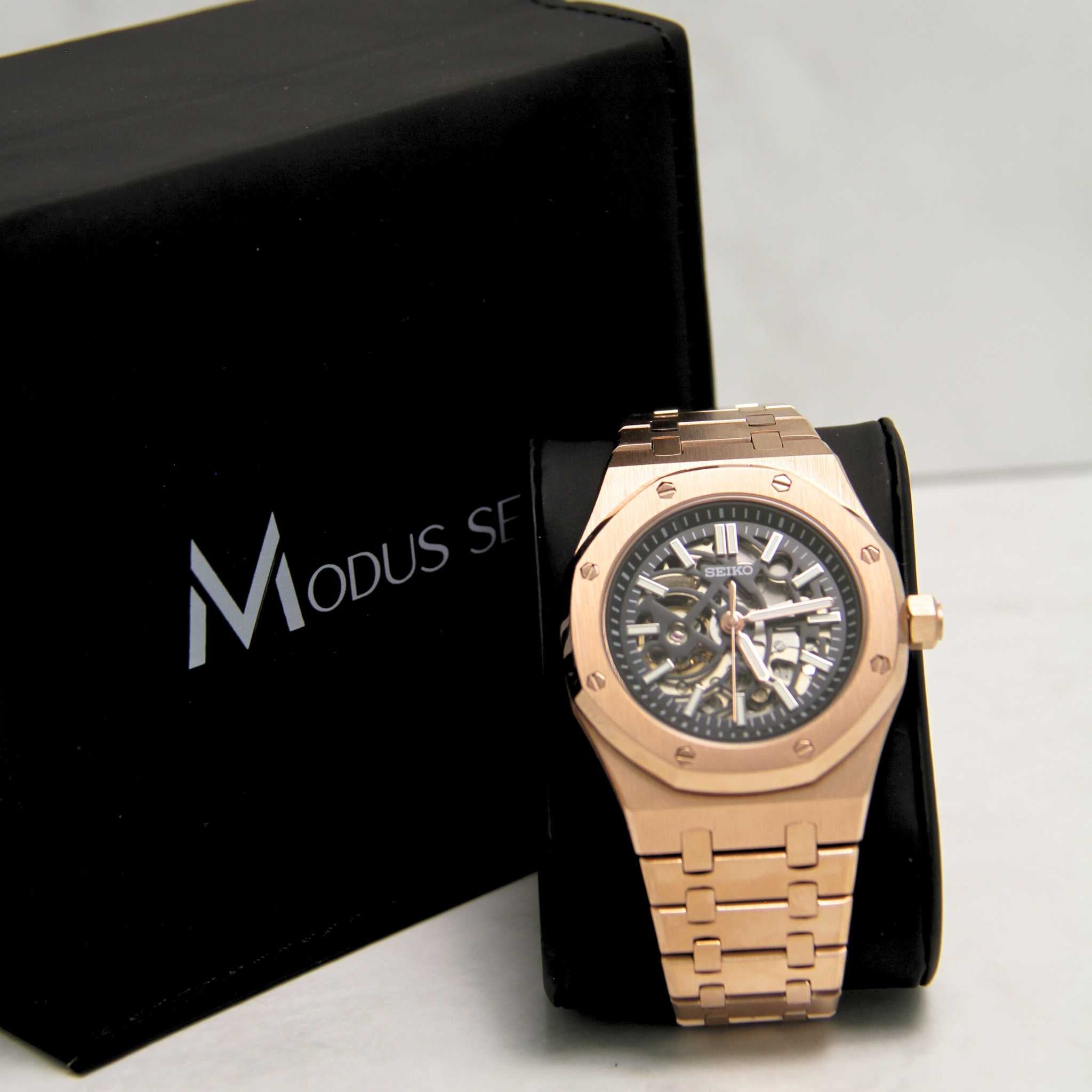 SEIKO MOD ROYAL OAK | ROSE GOLD SKELETON