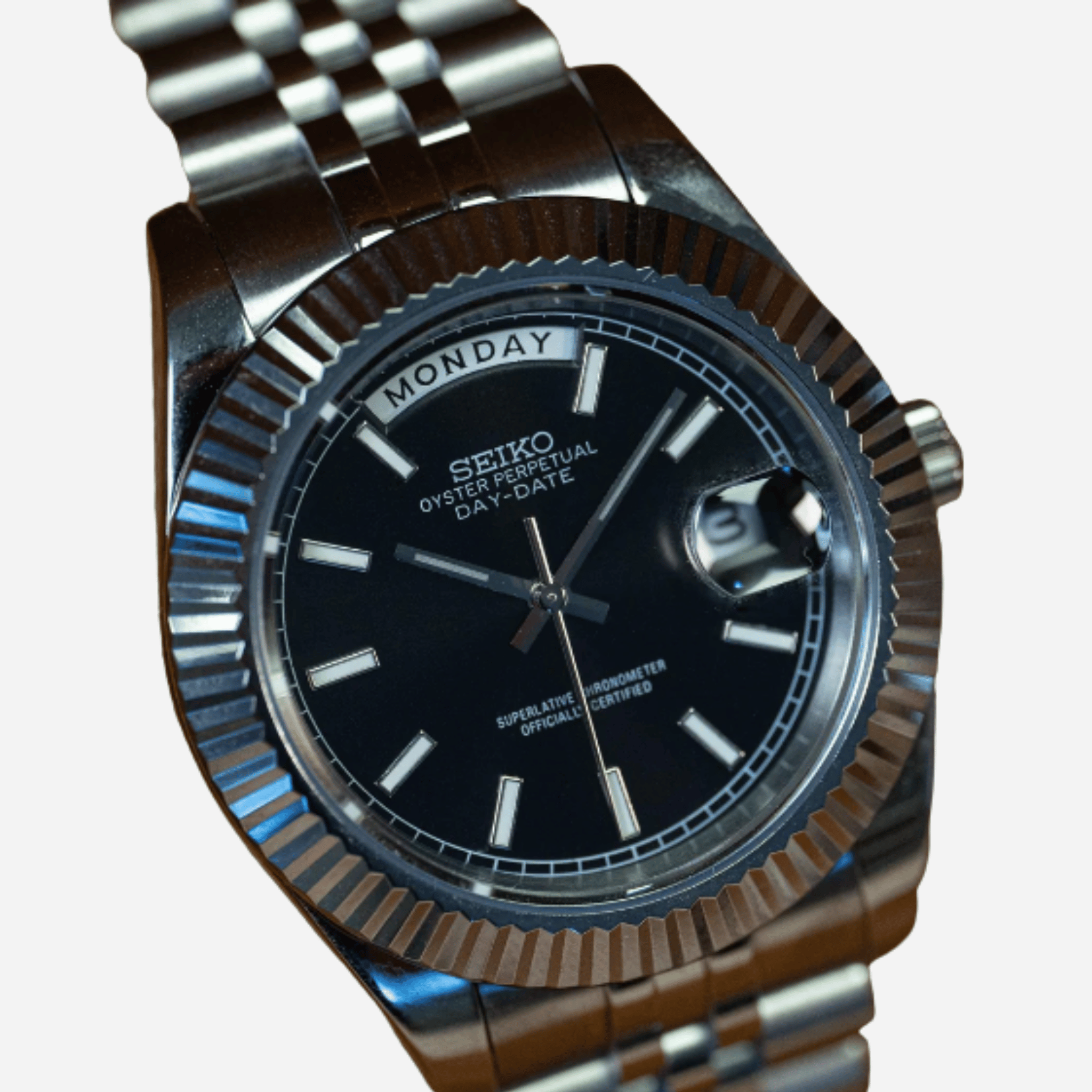 SEIKO MOD DAYDATE | BLACK SILVER