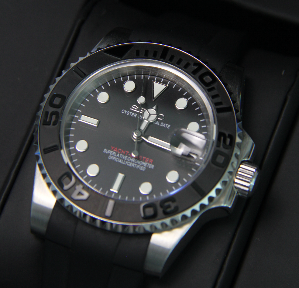 SEIKO MOD YACHTMASTER | BLACK SILVER