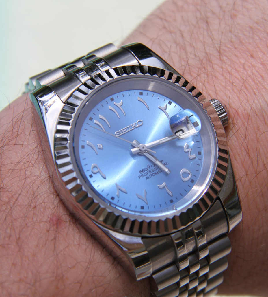 SEIKO MOD DATEJUST | ARABIC BLUE