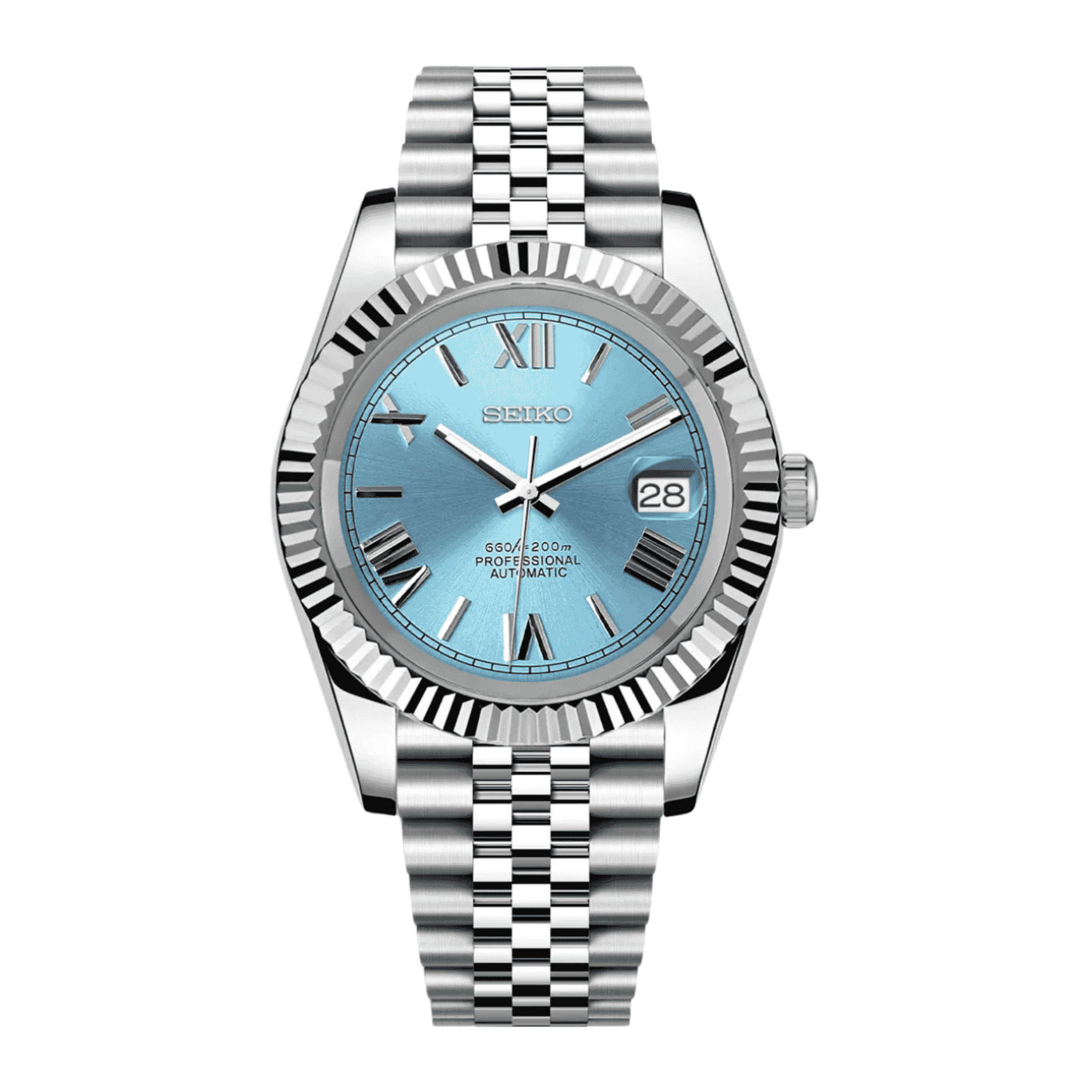 SEIKO MOD DATEJUST | ROMAN NUMERALS BLUE