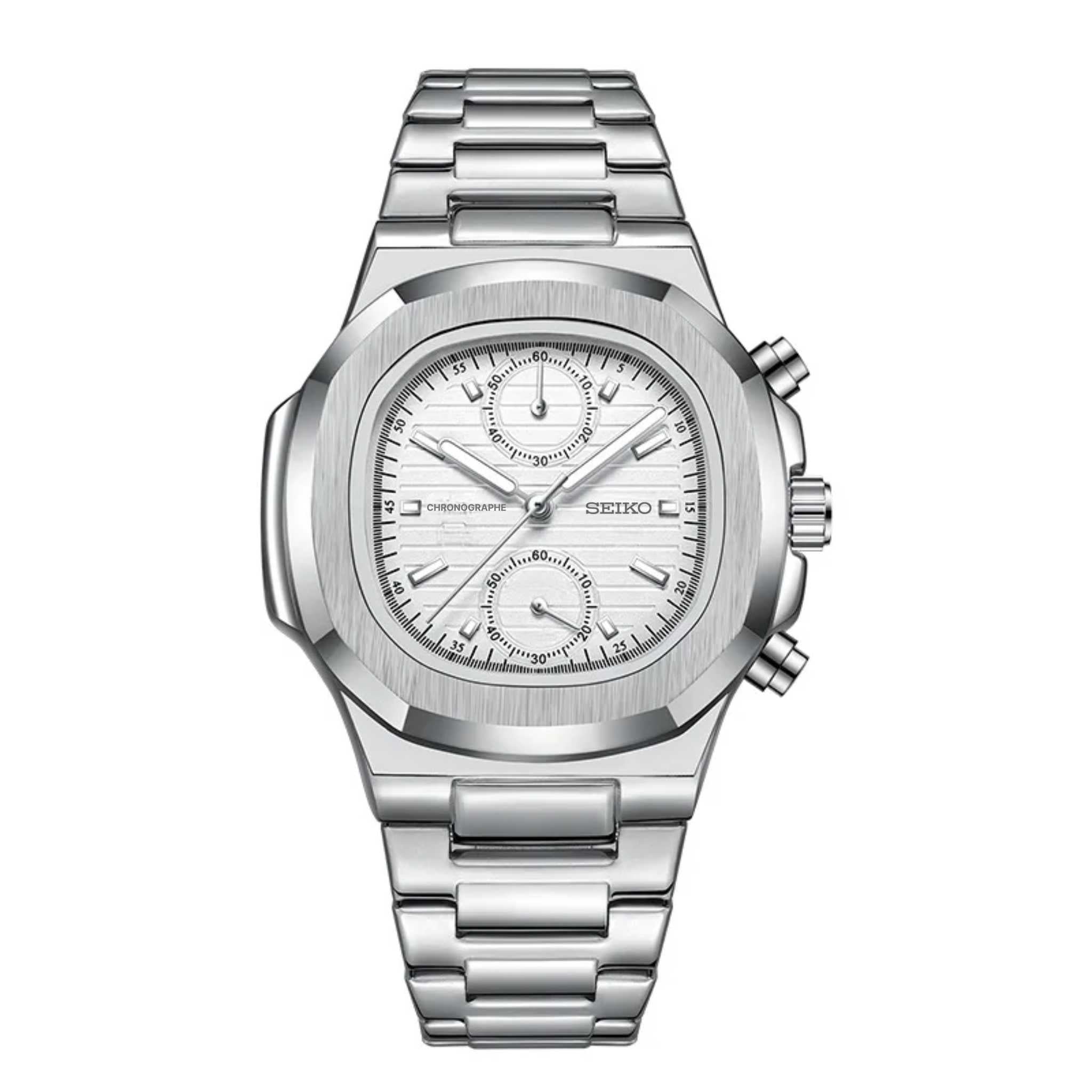 SEIKO MOD NAUTILUS | CHRONOGRAPHE BLANC