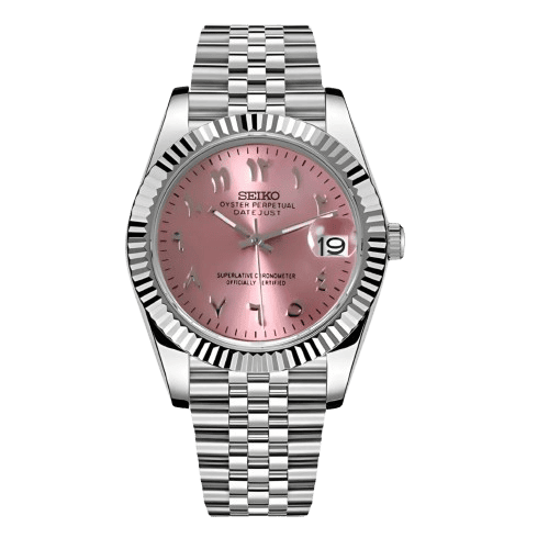 Montre Seiko Mod Datejust rose avec cadran rose – mouvement automatique fiable NH35