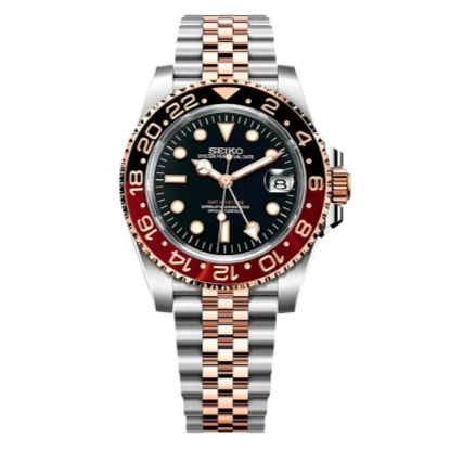 Montre Seiko Mod GMT Root Beer cadran marron avec lunette céramique bicolore – mouvement automatique NH34