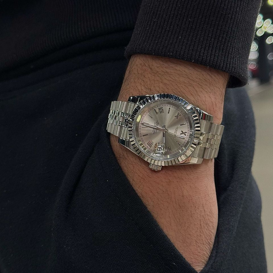 SEIKO MOD DATEJUST | ROMAN NUMERALS GREY