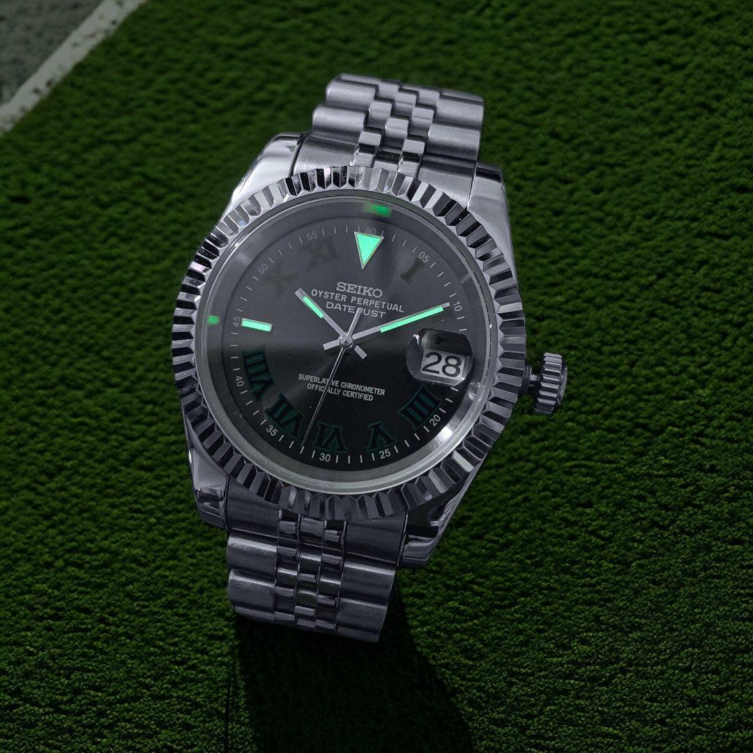 SEIKO MOD DATEJUST | WIMBLEDON GREEN GREY