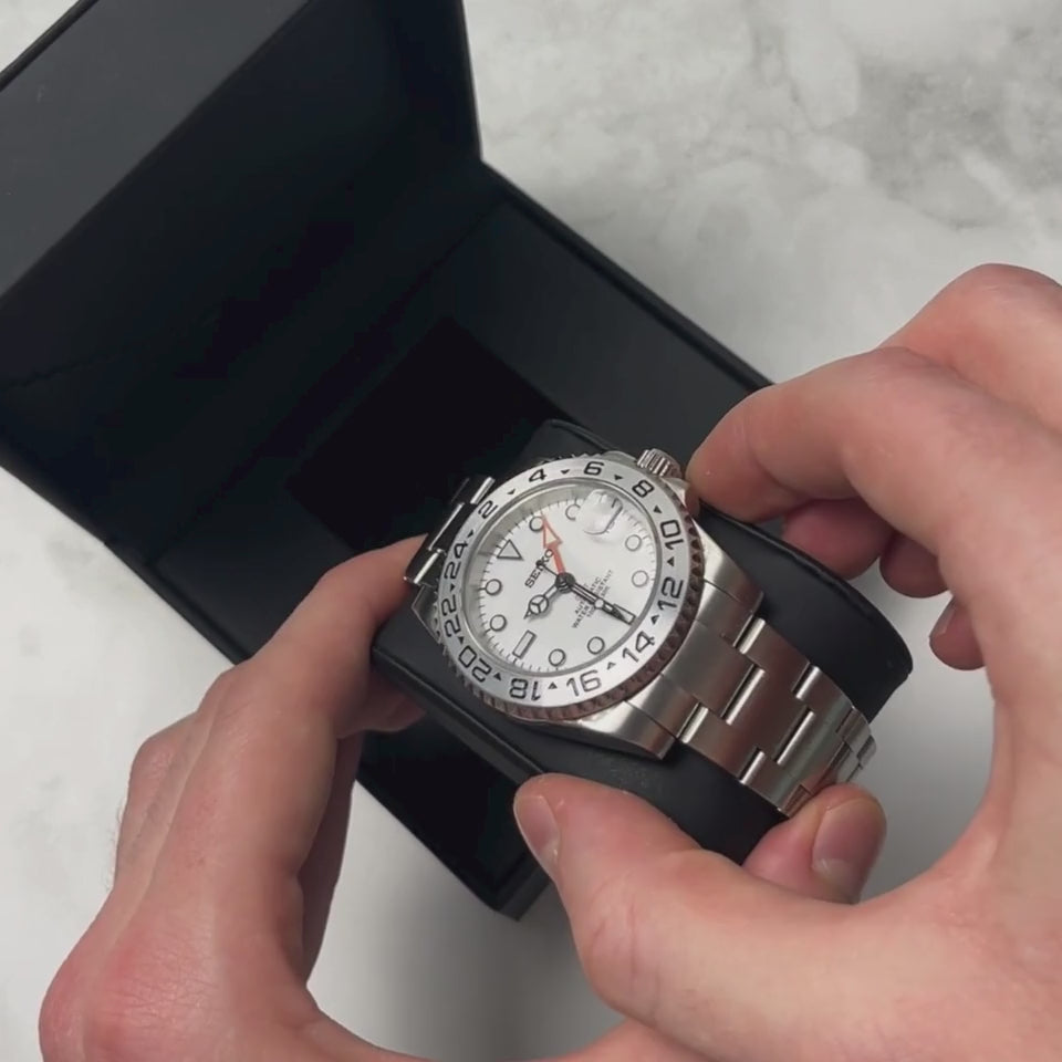 Montre Seiko Mod GMT Explorer avec cadran noir – mouvement automatique NH34