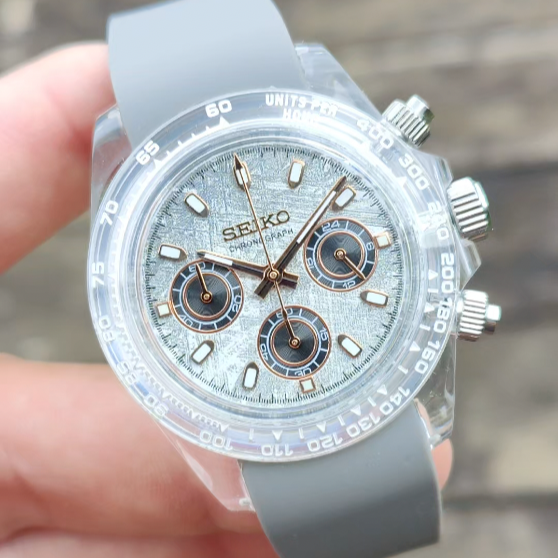 SEIKO MOD DAYTONA | VK63 OYSTERFLEX GREY