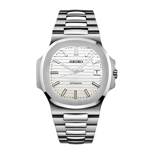Montre Seiko Mod Nautilus cadran blanc avec boîtier acier inoxydable – mouvement automatique NH35