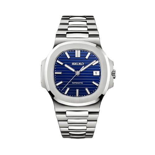 Montre Seiko Mod Nautilus bleu marine avec boîtier acier inoxydable – mouvement automatique NH35